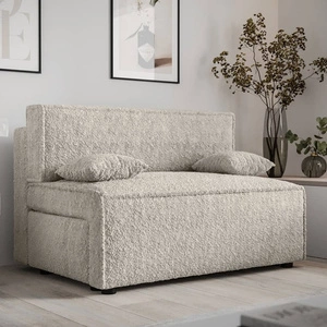 Klappsofa Brandon cremefarbenes modernes Design und breiter Funktionsstoff mit markanter Schlingenoberfläche