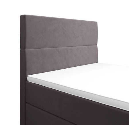Boxspringbett Benet 90x200 hellgrau im modernen skandinavischen Stil mit gepolstertem Kopf- und Fußteil Bett mit Staukasten