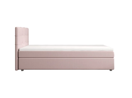 Boxspringbett Fresno 120x200 puderrosa im modernen skandinavischen Stil mit gepolstertem Kopfteil Bett mit Staukasten