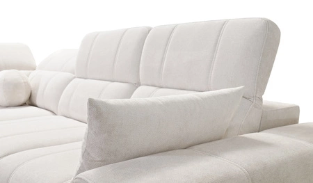 Ecksofa mit Schlaffunktion Penejos IV Lux grün rechtsseitiges stilvolles Ecksofa mit bequemer ausziehbarer Fußstütze