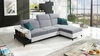 Ecksofa mit Schlaffunktion Bresso Esche grau / weiß Ecksofa rechts mit praktischer Ablage in schwarz verstellbare Kopfstützen