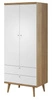 Primo 80 cm Eiche riviera / weiß modernes skandinavisches Design Kleiderschrank mit Vollauszugssystem