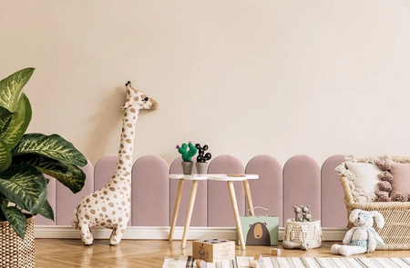 Wally gepolstertes Paneel 30x100 cm rosa stilvolles Wandpaneel Zaun Veloursstoff modisches Finish für jede Einrichtung