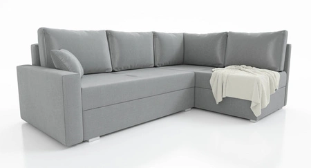 Ecksofa mit Schlaffunktion Nofi hellgrau rechts Ecke modernes Design ein einfaches und stilvolles Möbelstück, das in jede Einrichtung passt