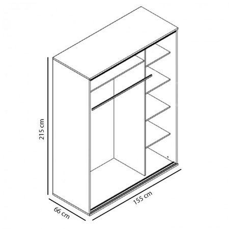 Schiebeschrank mit Spiegel Penelope 155 cm kastanie wenge modernes schrankdesign aluminium türführungen und laufsystem