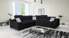 Ecksofa mit Schlaffunktion Alcamo III schwarz links funktionelles und stilvolles Ecksofa mit Schublade in der Seite zwei Behälter für Bettzeug