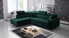 Ecksofa mit Schlaffunktion Nausa III Flasche grün links Samt bequemes Ecksofa verstellbare Kopfstützen Container für Bettzeug