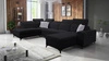 Ecksofa mit Schlaffunktion Kelly Sleek VI schwarz rechte Seite modernes Design Ecksofa für Wohnzimmer mit verstellbaren Kopfstützen