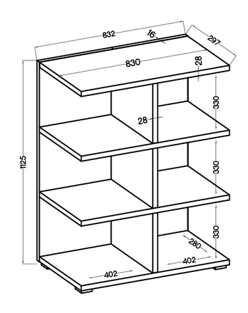 Bücherregal Even 84 cm hellgrau ideales Bücherregal für Büro Arbeitszimmer oder Jugendzimmer hochwertige Verarbeitung