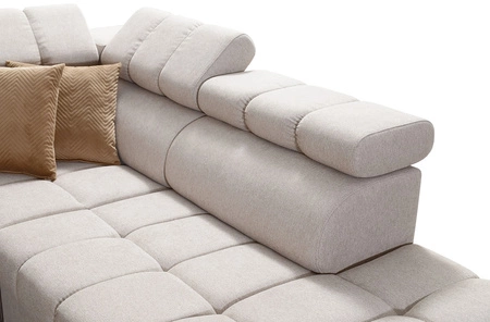 Ecksofa mit Schlaffunktion Bolmso VII violett rechts elegantes Ecksofa für Wohnzimmer mit Schublade und Bettzeugbehälter