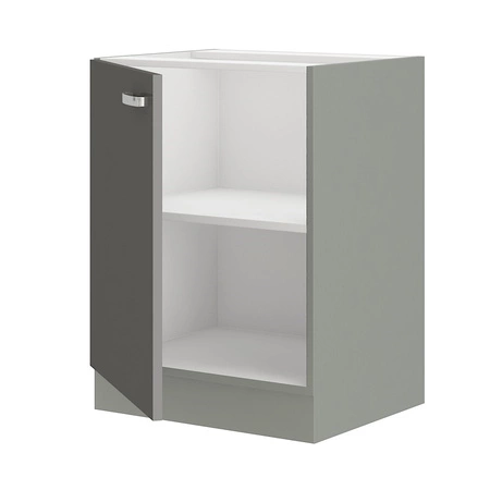 Küchenhochschrank mit Regal Grauer 60 D 1F BB dampf-, hitze- und auslaufsicher