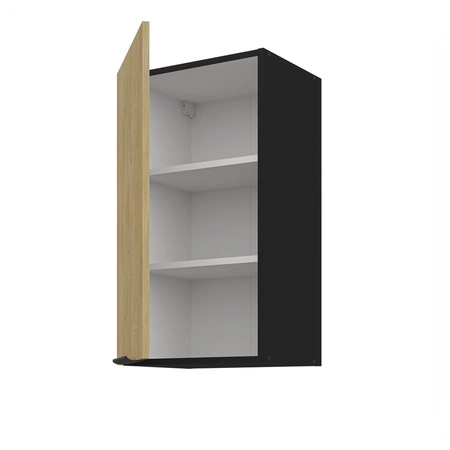 Küchenmöbel-Set Crotone 260 cm elegante Küchenschränke in dezenten und natürlichen Farben Griffe mit Metallkante