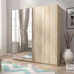 Schiebeschrank Gaja 200 cm Eiche sonoma moderne Garderobe ideal für ein Schlafzimmer Kleiderschrank oder Flur