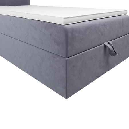 Boxspringbett Arvada 100x200 hellblau im modernen skandinavischen Stil mit gepolstertem Kopfteil Bett mit Staukasten