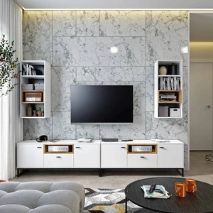 Olier weiße Schrankwand modernes Design Metallrahmen Schrankwand Industrie- und Loftstil