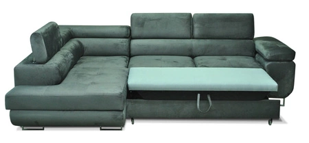 Ecksofa mit Schlaffunktion Ganta kastanienbraun linke Seite moderner Veloursstoff garantiert höchsten Komfort und Funktionalität