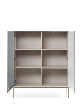 Amma 104 cm beige niedrige Vitrine wird Liebhaber von ausdrucksstarken Interieurs begeistern ideal für das Wohnzimmer und Esszimmer dekorative geriffelte Front