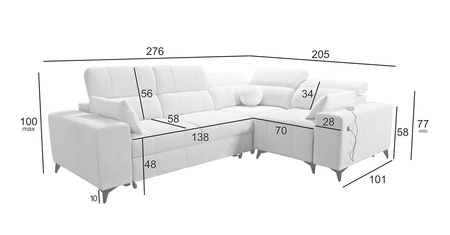 Ecksofa mit Schlaffunktion Penejos II olive richtiger Komfort für die tägliche Entspannung Ecksofa mit Bettkasten