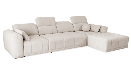 Ecksofa mit Schlaffunktion Cetara XII grau rechte Seite stilvolles Design bequeme verschiebbare Rückenlehnen zwei Bettkästen