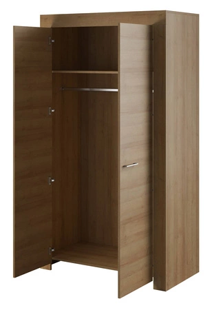 Kleiderschrank Neba 110 cm Eiche riviera modernes Möbeldesign Kleiderschrankkanten mit speziellem ABS-Furnier verarbeitet