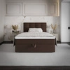 Boxspringbett Flint 120x200 braun im modernen skandinavischen Stil mit gepolstertem Kopfteil Bett mit Staukasten