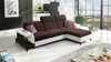 Ecksofa mit Schlaffunktion Bresso braun/weiß rechte Seite stilvolles Ecksofa mit praktischer Ablage in schwarz verstellbare Kopfstützen