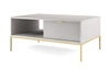 Couchtisch Lovro grau mit Schubladen modernes Design auslaufsichere Platte goldene Metallbeine