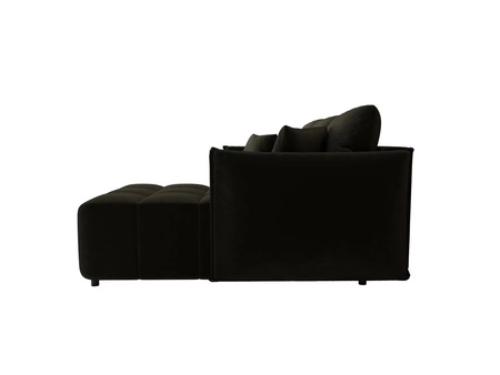 Ecksofa mit Schlaffunktion Oroso gafit rechte Seite weicher Samtstoff mit hydrophober Beschichtung Bettzeugbehälter