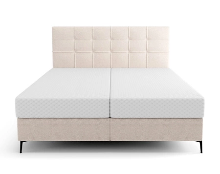 Boxspringbett Irvine 140x200 beige Stilvolles Bett mit Bettzeugablage und hohem Kopfteil besticht durch sein elegantes Design