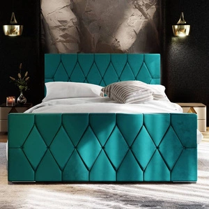 Polsterbett Sparks 180x200 türkis mit Stauraum in einem modernen Stil mit einem markanten Kopf- und Fußteil