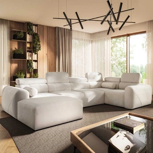 Ecksofa mit Schlaffunktion Cantare IV Elfenbein links Sorgfältig verarbeitetes Ecksofa für das Wohnzimmer bietet Komfort und Bequemlichkeit