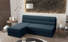 Ecksofa mit Schlaffunktion Fogu blau linke Seite stilvolle Ecksofa mit einfachem Design mit Cord-Stoff Bettzeug Container abgedeckt