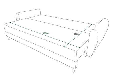 Sofa mit Schlaffunktion Rovigo Flasche grün leichte Form mit elegantem Charakter perfekt für jedes Interieur weicher Stoff