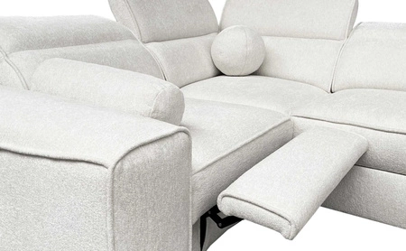 Ecksofa mit Schlaffunktion Viano II Lux grün linksseitiges Designer-Ecksofa für das Wohnzimmer mit komfortablem ausziehbarem Fußteil