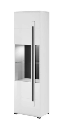 Vitrine Tulsa 60 cm weiß / weiß glänzend unkonventionelle und praktische Lösung ideal für moderne und klassische Innenräume