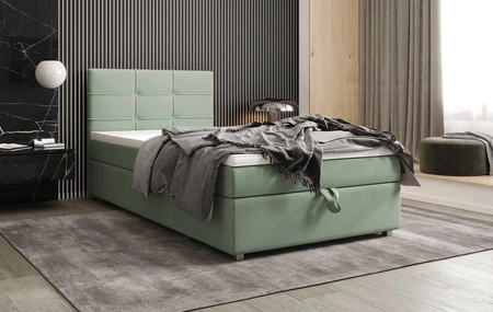 Boxspringbett Fresno 120x200 mintgrün im modernen skandinavischen Stil mit gepolstertem Kopfteil Bett mit Staukasten