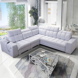 Ecksofa mit Schlaffunktion Luigi III grau Esche links bequemes Ecksofa für das Wohnzimmer perfekt für die tägliche Entspannung