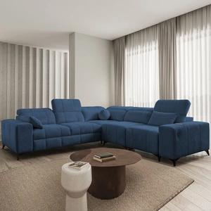 Ecksofa mit Schlaffunktion Penejos III blau rechte Ecke äußerst bequemes und praktisches Ecksofa für das Wohnzimmer zwei Behälter für Bettzeug