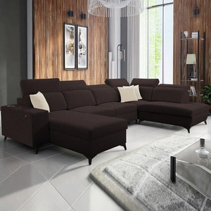 Ecksofa mit Schlaffunktion Kelly Sleek VI braun linke Seite modernes Design Ecksofa für Wohnzimmer mit verstellbaren Kopfstützen