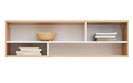 Pixel Schrankwand in Biskuit Eiche / Weiß / Grau ideal für ein Jugend- oder Kinderzimmer im trendigen Stil