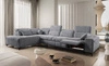 Ecksofa mit Schlaffunktion Penejos XI Lux grau linksseitig stilvolles Ecksofa mit bequemer ausziehbarer Fußstütze