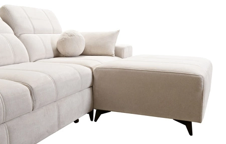 Ecksofa mit Schlaffunktion Penejos XII Lux blau rechtes Stilvolles Schlafsofa mit komfortablem ausziehbarem Fußteil