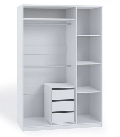 Sockel mit Schubladen Rico weiß ideal für Schiebeschrank und Garderobenschrank