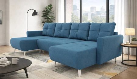 Ecksofa mit Schlaffunktion Felicie U blau stilvolles und elegantes Ecksofa das zu den skandinavischen Stilrichtungen passt