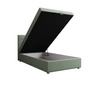 Boxspringbett Fresno 90x200 mintgrün modern skandinavischen Stil mit gepolstertem Kopfteil Bett mit Staukasten