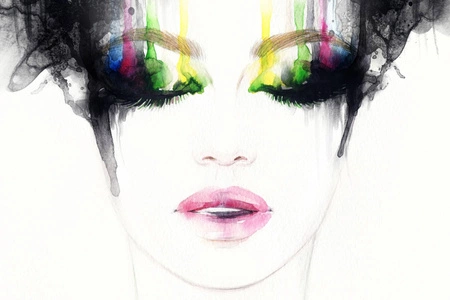 Leinwandgemälde abstraktes weibliches Gesicht 100x70 cm zeitlose Dekoration jedes Interieurs ausdrucksstarke Farben hohe Qualität der Verarbeitung