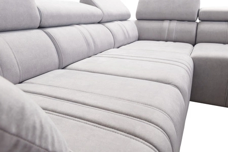 Ecksofa mit Schlaffunktion Castel VI hellbraun rechts Ecksofa bequem und elegant mit zwei Bettkästen