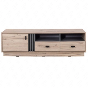 TV Schrank Estan 155 cm Eiche estan hell / anthrazit modernes Möbeldesign hochwertige Verarbeitung Kanten des Bücherregals mit einem speziellen Furnier versehen