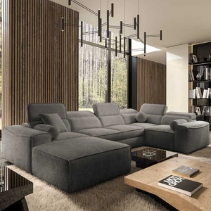 Ecksofa mit Schlaffunktion Viano IV grau links Designer Ecksofa ideal geeignet für moderne Wohneinrichtungen