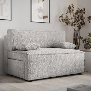 Brandon Schlafsofa grau Esche modernes Design und breiter Funktionsstoff mit markanter Schlingenoberfläche